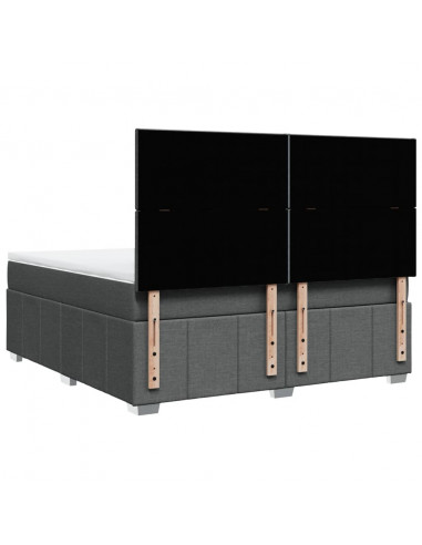 Giroletto a Molle con Materasso Grigio Scuro 180x200 cm Tessuto