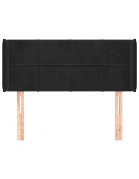 Testiera ad Orecchio Nera 103x16x78/88 cm in Velluto
