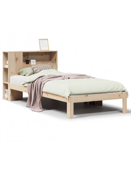 Giroletto con Libreria senza Materasso 75x190 cm in Legno Pino