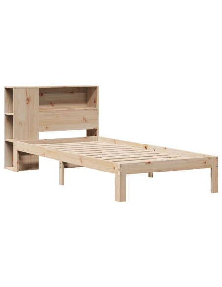 Giroletto con Libreria senza Materasso 75x190 cm in Legno Pino