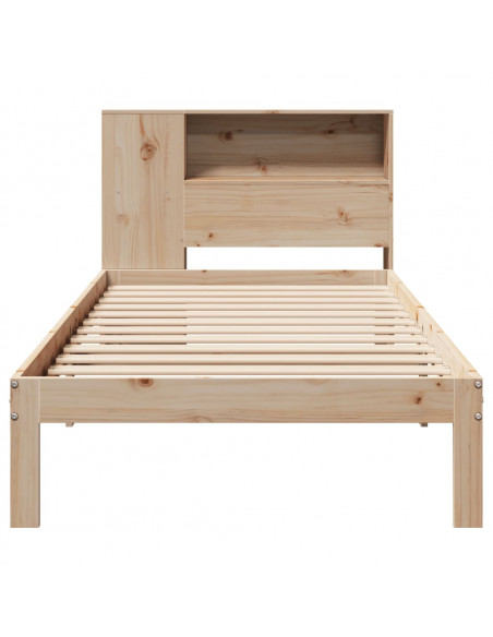 Giroletto con Libreria senza Materasso 75x190 cm in Legno Pino