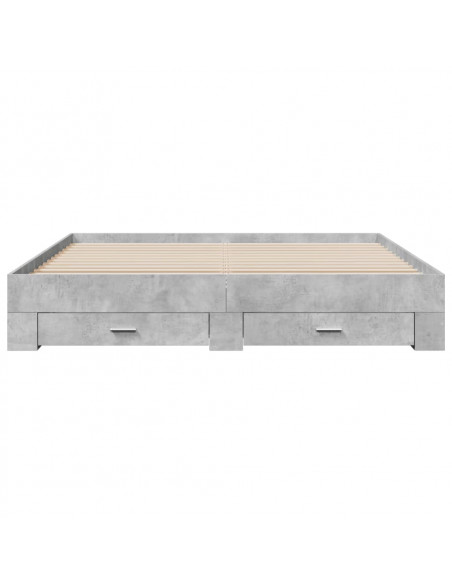 Giroletto Cassetti Grigio Cemento 180x200 cm Legno Multistrato