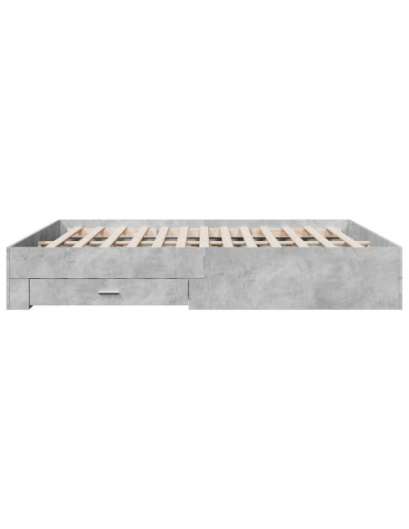 Giroletto Cassetti Grigio Cemento 180x200 cm Legno Multistrato