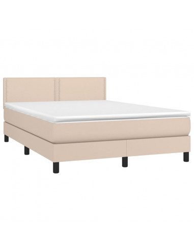 Giroletto a Molle con Materasso Cappuccino 140x200cm Similpelle