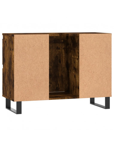 Armadietto Bagno Rovere Fumo 80x33x60 cm in Legno Multistrato