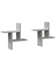Mensole a Muro 2pz Grigio Cemento 38x12x38 cm in Truciolato 2