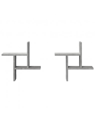 Mensole a Muro 2pz Grigio Cemento 38x12x38 cm in Truciolato