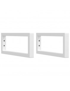 Reggimensole per Lavabo 2 pz Bianche Rettangolari in Acciaio 2