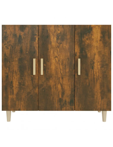Credenza Rovere Fumo 90x34x80 cm in Legno Multistrato