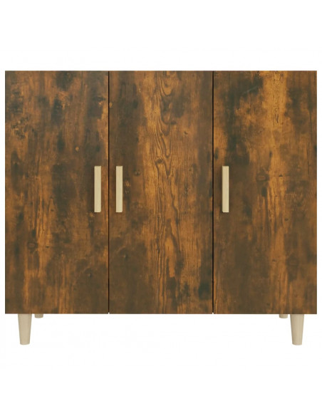 Credenza Rovere Fumo 90x34x80 cm in Legno Multistrato