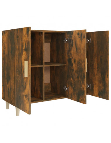 Credenza Rovere Fumo 90x34x80 cm in Legno Multistrato