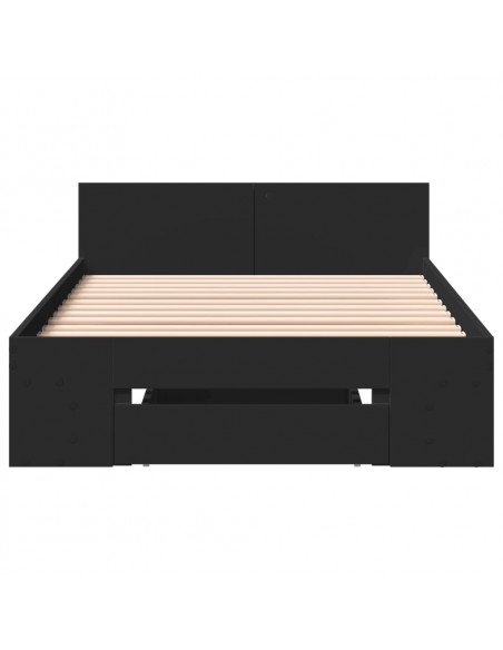 Giroletto con Cassetto Nero 75x190 cm in Legno Multistrato