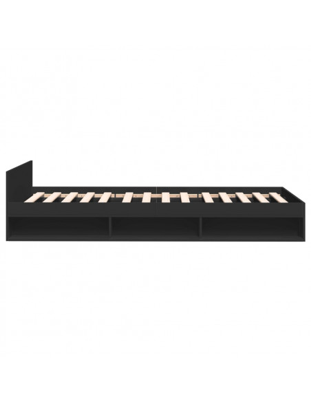 Giroletto con Cassetto Nero 75x190 cm in Legno Multistrato