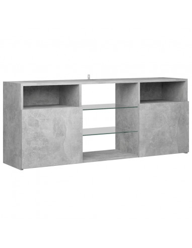 Mobile Porta TV con Luci LED Grigio Cemento 120x30x50 cm