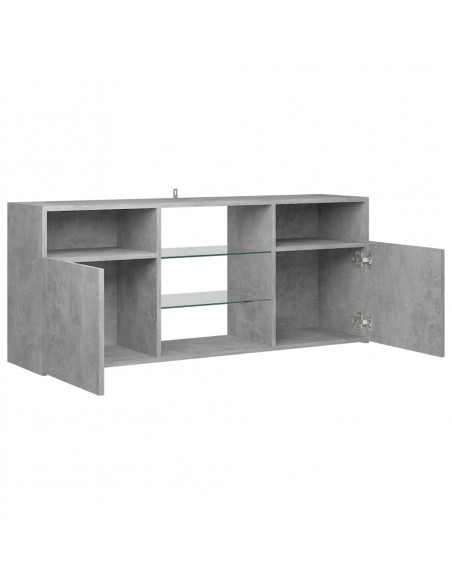 Mobile Porta TV con Luci LED Grigio Cemento 120x30x50 cm