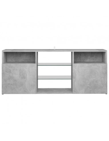 Mobile Porta TV con Luci LED Grigio Cemento 120x30x50 cm