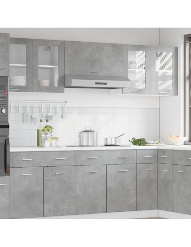 Mobile Pensile con Vetro Grigio Cemento 80x31x60 cm