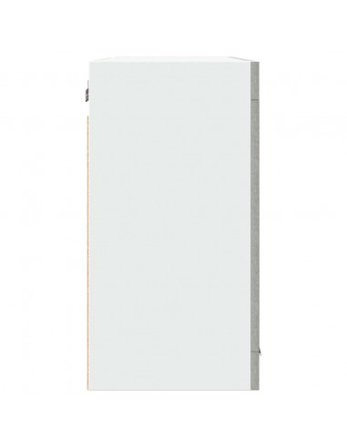 Mobile Pensile con Vetro Grigio Cemento 80x31x60 cm