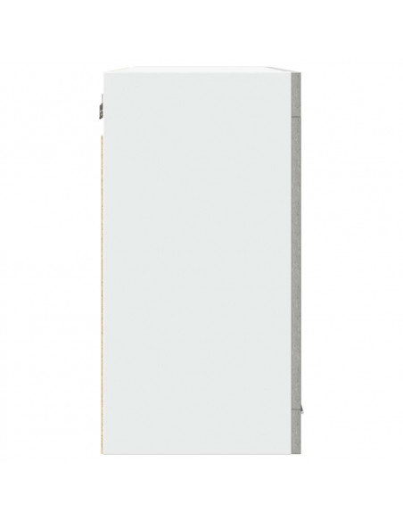 Mobile Pensile con Vetro Grigio Cemento 80x31x60 cm