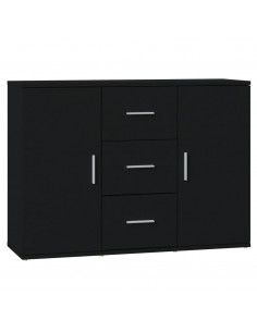 Credenza Nera 91x29,5x65 cm in Legno Multistrato 2
