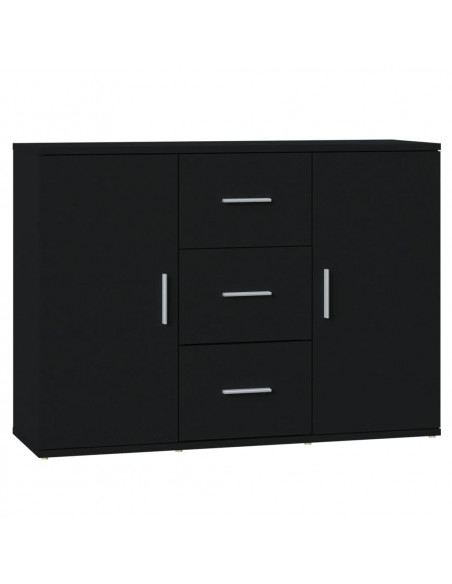 Credenza Nera 91x29,5x65 cm in Legno Multistrato