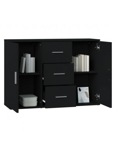 Credenza Nera 91x29,5x65 cm in Legno Multistrato