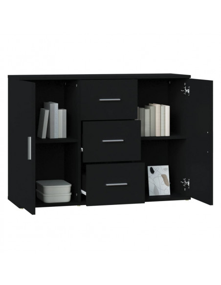 Credenza Nera 91x29,5x65 cm in Legno Multistrato