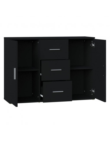 Credenza Nera 91x29,5x65 cm in Legno Multistrato