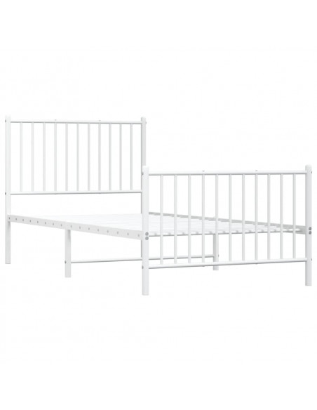 Giroletto con Testiera e Pediera Metallo Bianco 90x190 cm