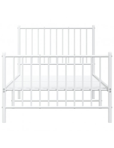 Giroletto con Testiera e Pediera Metallo Bianco 90x190 cm