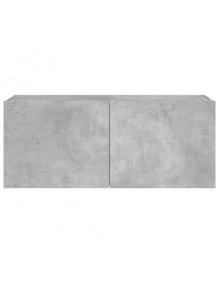 Mobile TV a Parete con Luci LED Grigio Cemento 100x35x41 cm