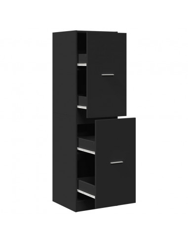 Armadietto da Farmacia Nero 40x41x144,5 cm in Truciolato