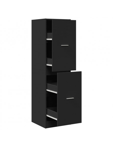 Armadietto da Farmacia Nero 40x41x144,5 cm in Truciolato