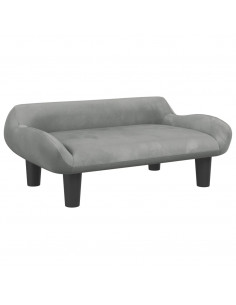 Lettino per Cani Grigio Chiaro 70x40x24 cm in Velluto 2