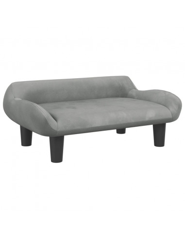 Lettino per Cani Grigio Chiaro 70x40x24 cm in Velluto