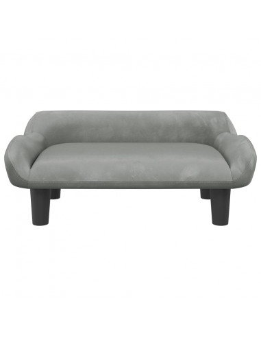 Lettino per Cani Grigio Chiaro 70x40x24 cm in Velluto