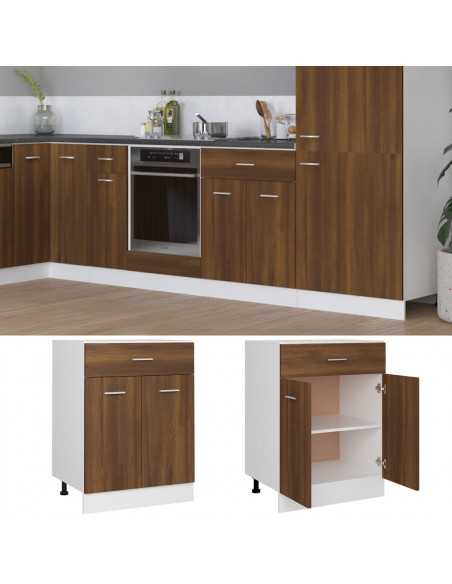 Mobiletto Rovere Marrone 60x46x81,5 cm in Legno Multistrato
