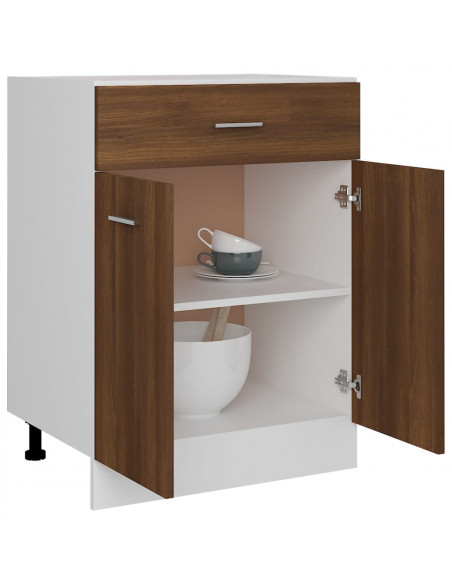 Mobiletto Rovere Marrone 60x46x81,5 cm in Legno Multistrato