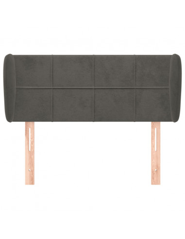 Testiera ad Orecchio Grigio Scuro 103x23x78/88 cm in Velluto