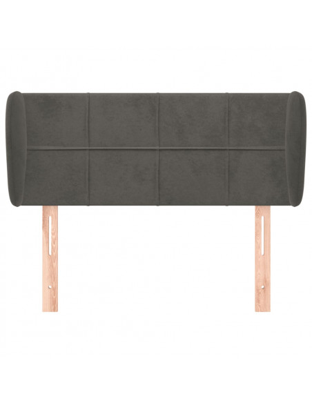 Testiera ad Orecchio Grigio Scuro 103x23x78/88 cm in Velluto