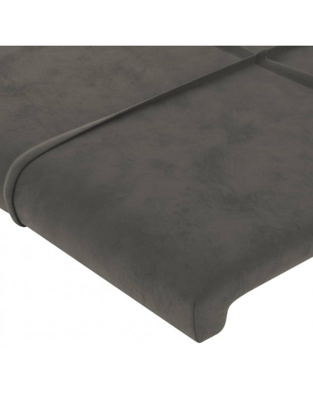 Testiera ad Orecchio Grigio Scuro 103x23x78/88 cm in Velluto