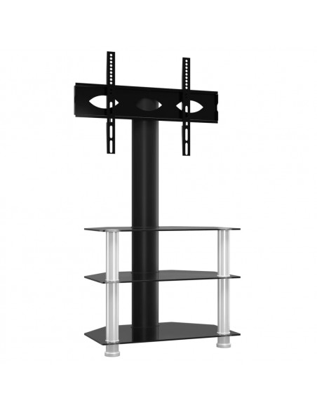 Supporto TV Angolare 3 Livelli per 32-70 Pollici Nero e Argento