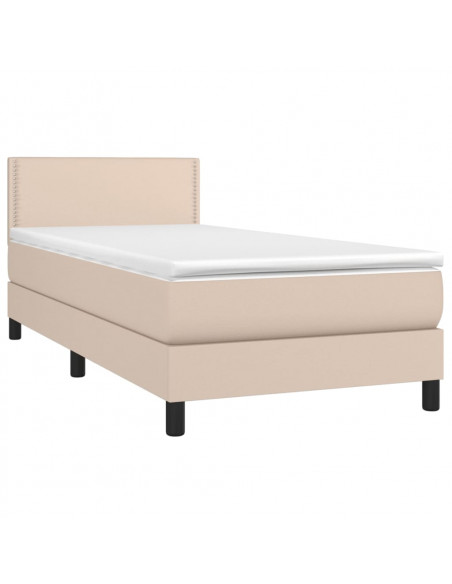 Giroletto a Molle con Materasso Cappuccino 90x190 cm Similpelle