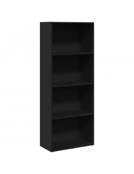 Libreria Nera 60x30x152 cm in Legno Multistrato