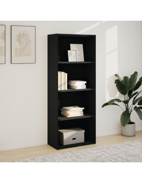 Libreria Nera 60x30x152 cm in Legno Multistrato