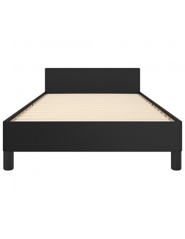 Giroletto con Testiera Nero 90x190 cm in Similpelle