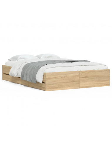 Giroletto Cassetti Rovere Sonoma 120x200 cm Legno Multistrato