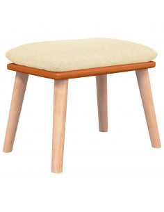 Poggiapiedi Crema 45x29,5x35 cm in Tessuto e Similpelle 2