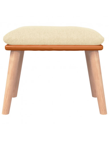 Poggiapiedi Crema 45x29,5x35 cm in Tessuto e Similpelle