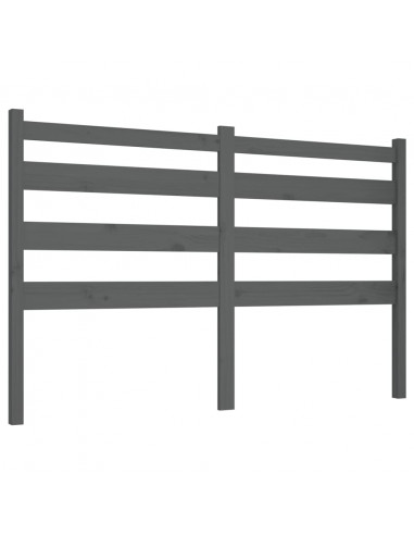 Testiera per Letto Grigia 206x4x100cm in Legno Massello di Pino